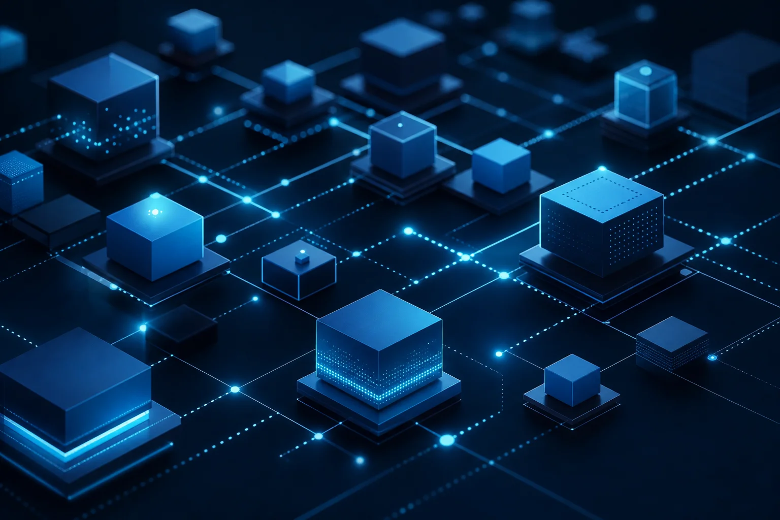 Abstrakte Illustration eines vernetzten Partner-Ökosystems für Kommunikationslösungen
